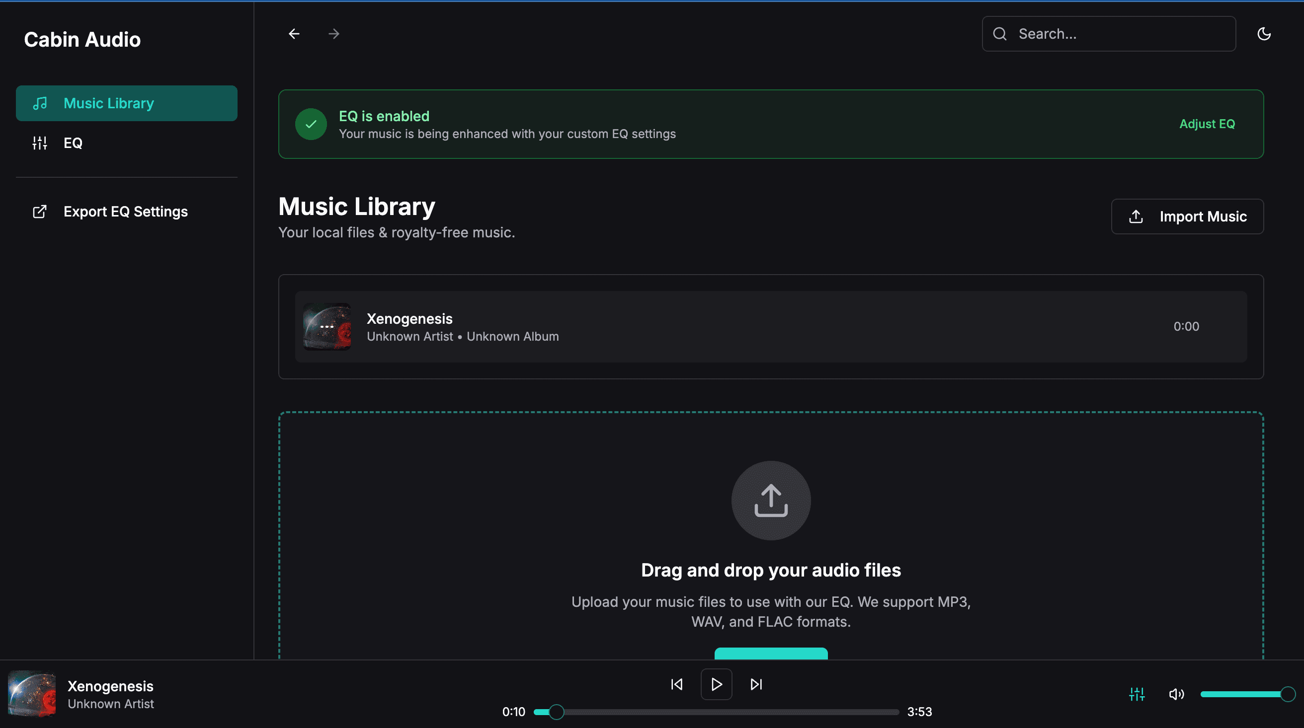 Cabin Audio Website screenshot 2